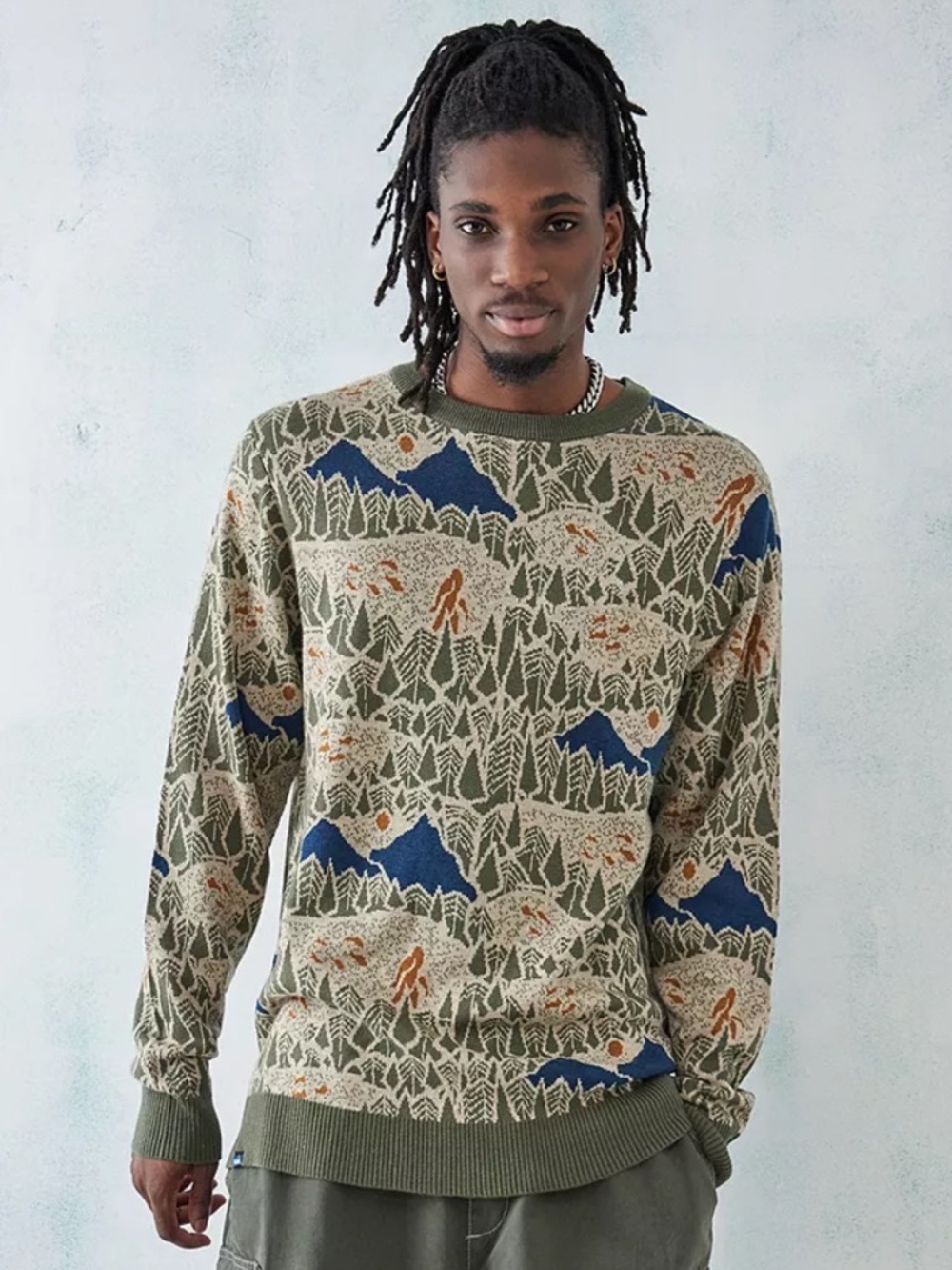 KAVU Highline Sasquatch Sighting Crewneck Sweater XL NWOT Cabincore Gorpcore